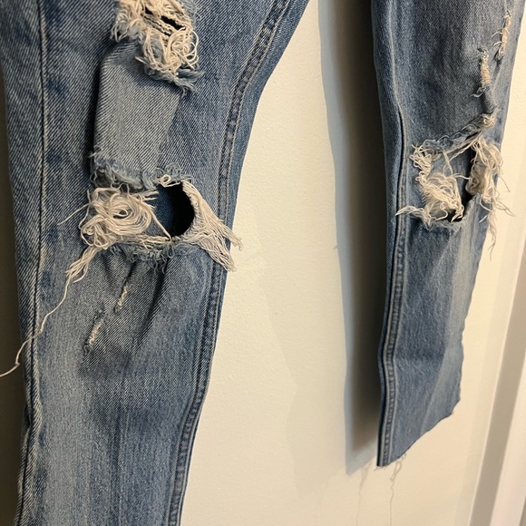 Abercrombie & Fitch Curve Love The Skinny High Rise Raw Hem Size 24 Distressed - Picture 4 of 5